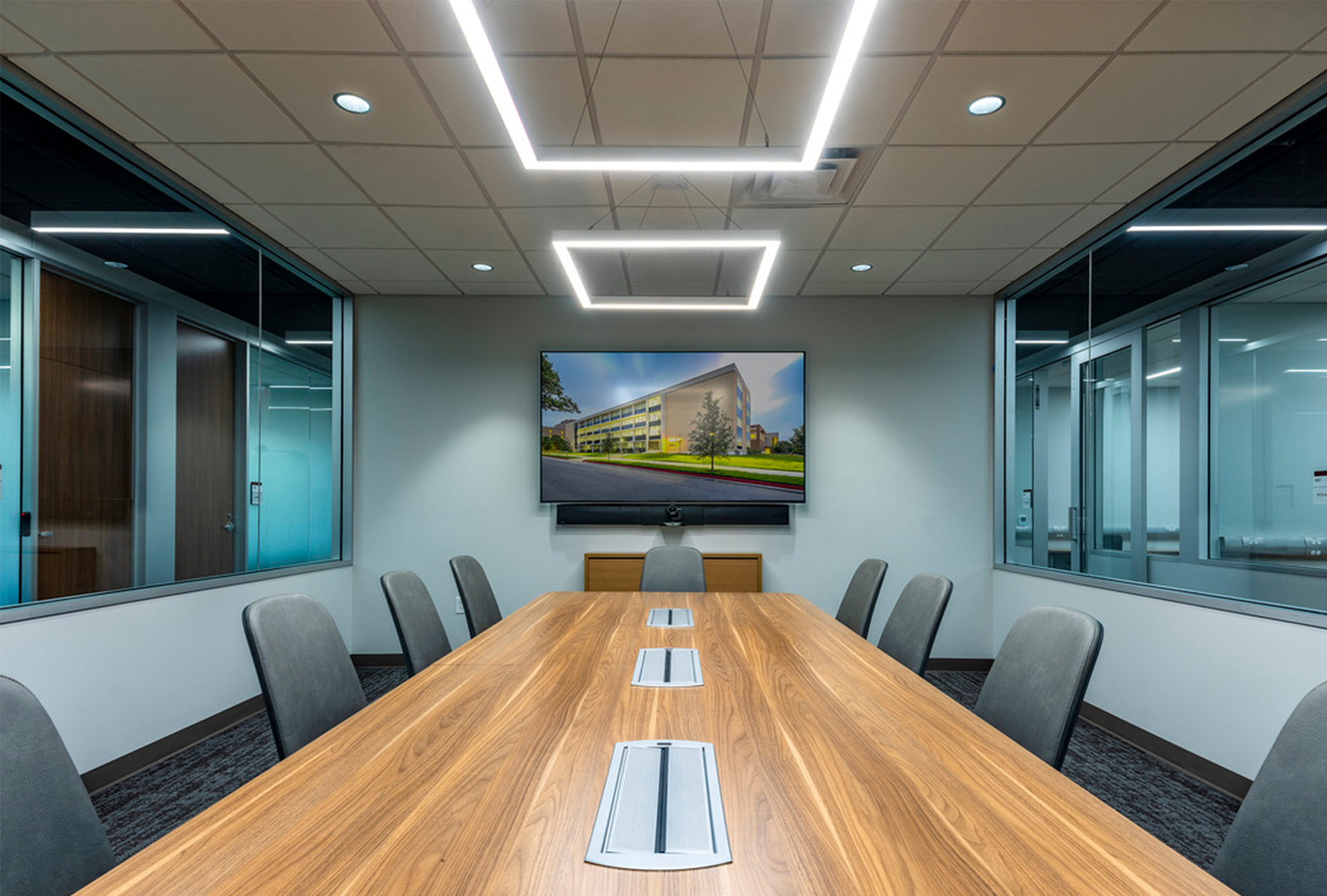 Large conference tables may have to delivered in two or more pieces so they can fit in elevators and reach their destination.