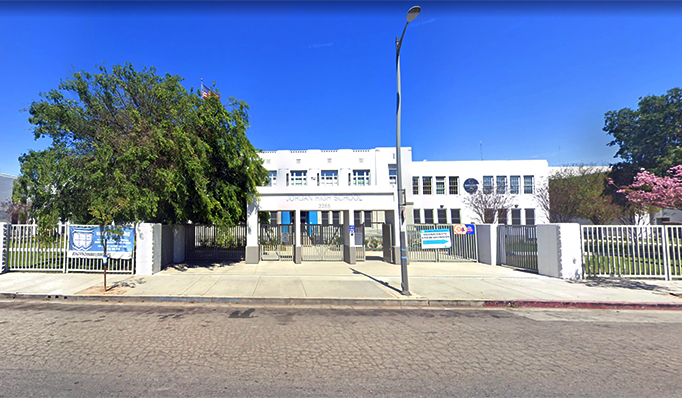 Prosecutors say Jordan High School in Los Angeles has been contaminated with toxic waste from a nearby metal recycling company.