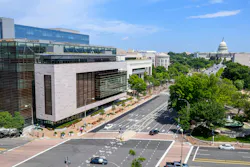 Johns Hopkins University's Bloomberg Center occupies a prominent spot along Pennsylvania Avenue in the nation's capital. Johns Hopkins University's Bloomberg Center occupies a prominent spot along Pennsylvania Avenue in the nation's capital.