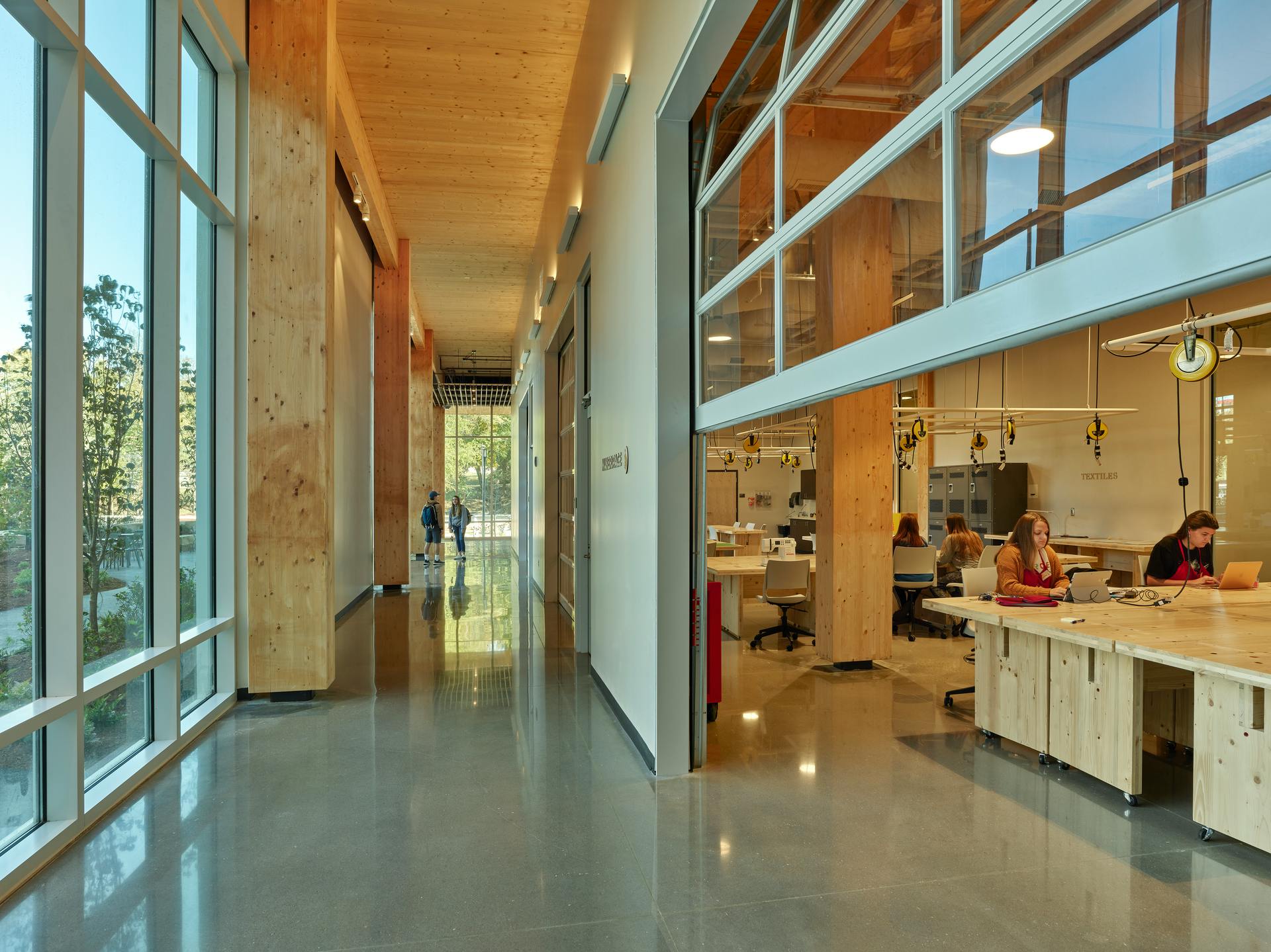Adohi Hall at the University of Arkansas was built with mass timber construction.