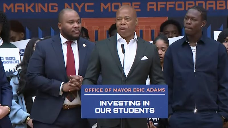 New York City Mayor Eric Adams announces Chromebook program