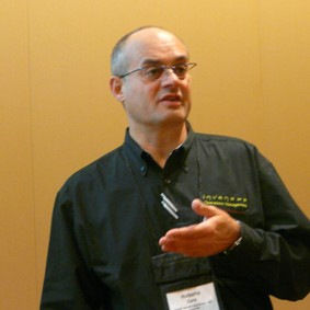 Roberto Zerbi, Global Industries Solutions, Life Sciences director, Invensys Operations Management, makes a point at the Life Sc