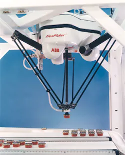 The IRB360 Flexpicker from ABB Robotics combines 20 percent faster speed and 50 percent higher payload capacity in a smaller foo The IRB360 Flexpicker from ABB Robotics combines 20 percent faster speed and 50 percent higher payload capacity in a smaller foo