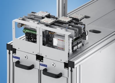 The Bosch 'desktop factory' locates components within an area about the size of two sheets of A4 paper.