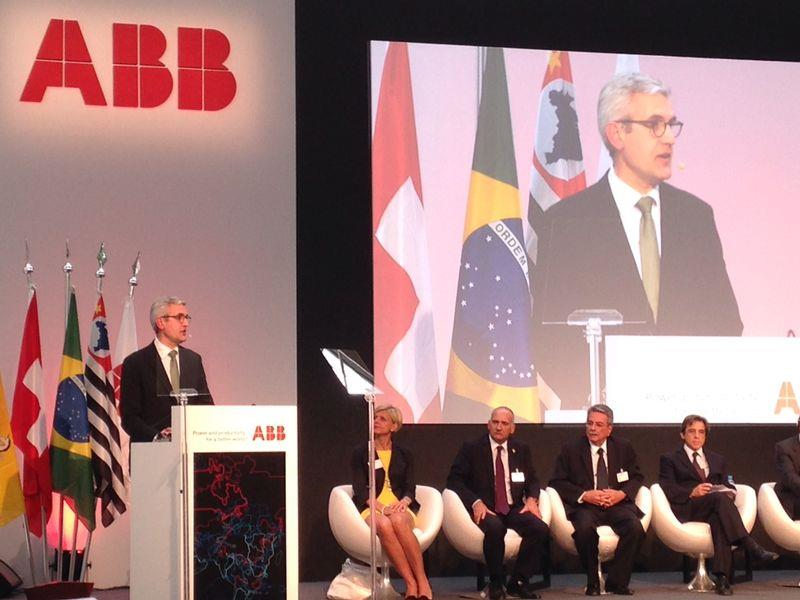ABB CEO Ulrich Spiesshofer speaks at ABB Sorocaba's inauguration