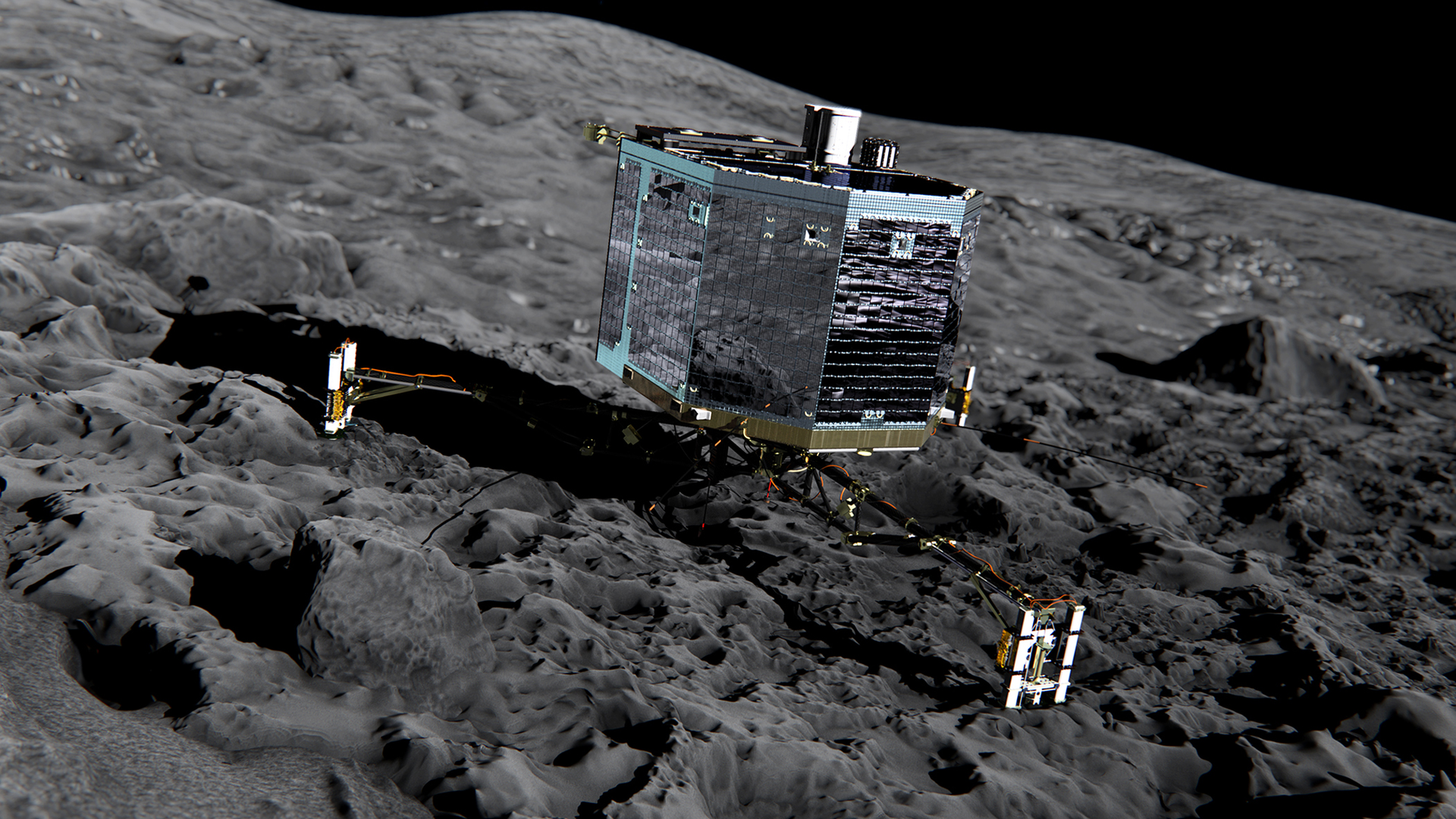 Aw 26509 Verknupfung Mit Philae On The Comet Front View