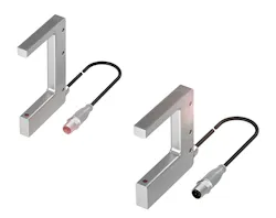 The “F” series of stainless steel C/U slot or fork sensors from Balluff resist aggressive cleaning agents, chemicals, coolants o The “F” series of stainless steel C/U slot or fork sensors from Balluff resist aggressive cleaning agents, chemicals, coolants o