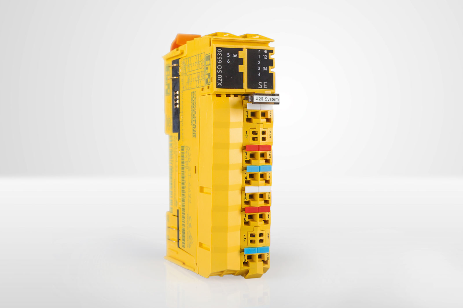 The X20SO6530 digital output module from B&R provides six safety relays in a unit with standard 25 mm width.