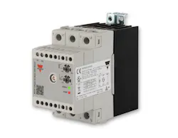 The RGTS Series single-phase motor soft-starters from Carlo Gavazzi can control 120 or 240 VAC induction motors up to 25A/3 hp. The RGTS Series single-phase motor soft-starters from Carlo Gavazzi can control 120 or 240 VAC induction motors up to 25A/3 hp.