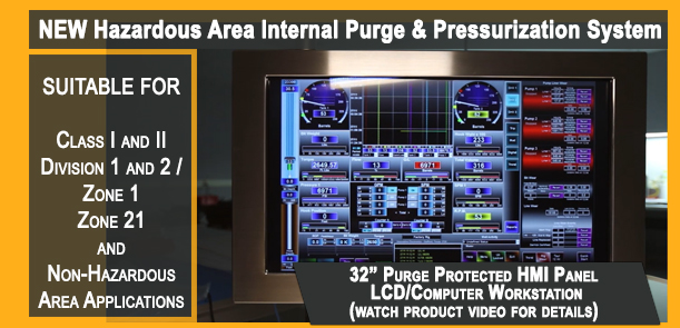 32-inch HMI Panel Workstation Computer fromVartech has Internal Purge/Pressurization System