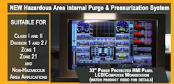 32-inch HMI Panel Workstation Computer fromVartech has Internal Purge/Pressurization System 32-inch HMI Panel Workstation Computer fromVartech has Internal Purge/Pressurization System
