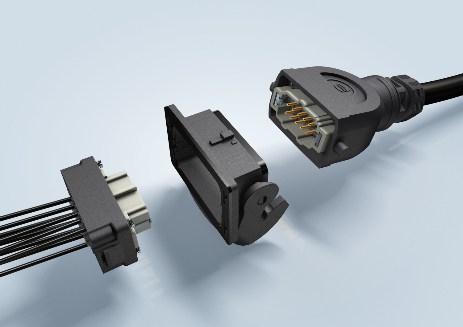 Harting&rsquo;s Han-Eco B offers compatibility with metal connectors and can be rear-mounted.