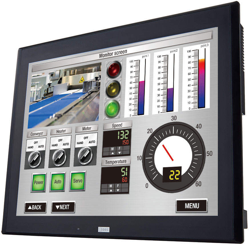 IDEC&rsquo;s HG5G-V 15-inch touchscreen offers more display real estate so applications can show extensive process information.