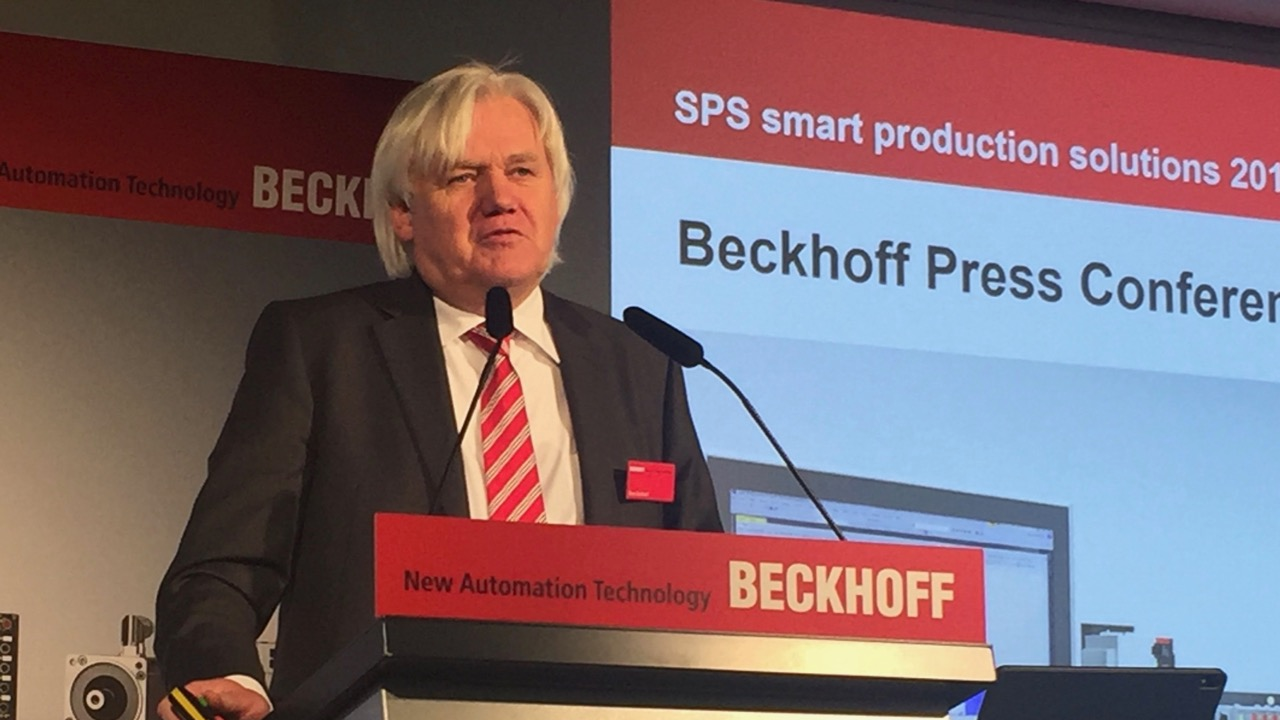 Beckhoff Managing Director/Founder Hans Beckhoff at the company's SPS 2019 press conference.