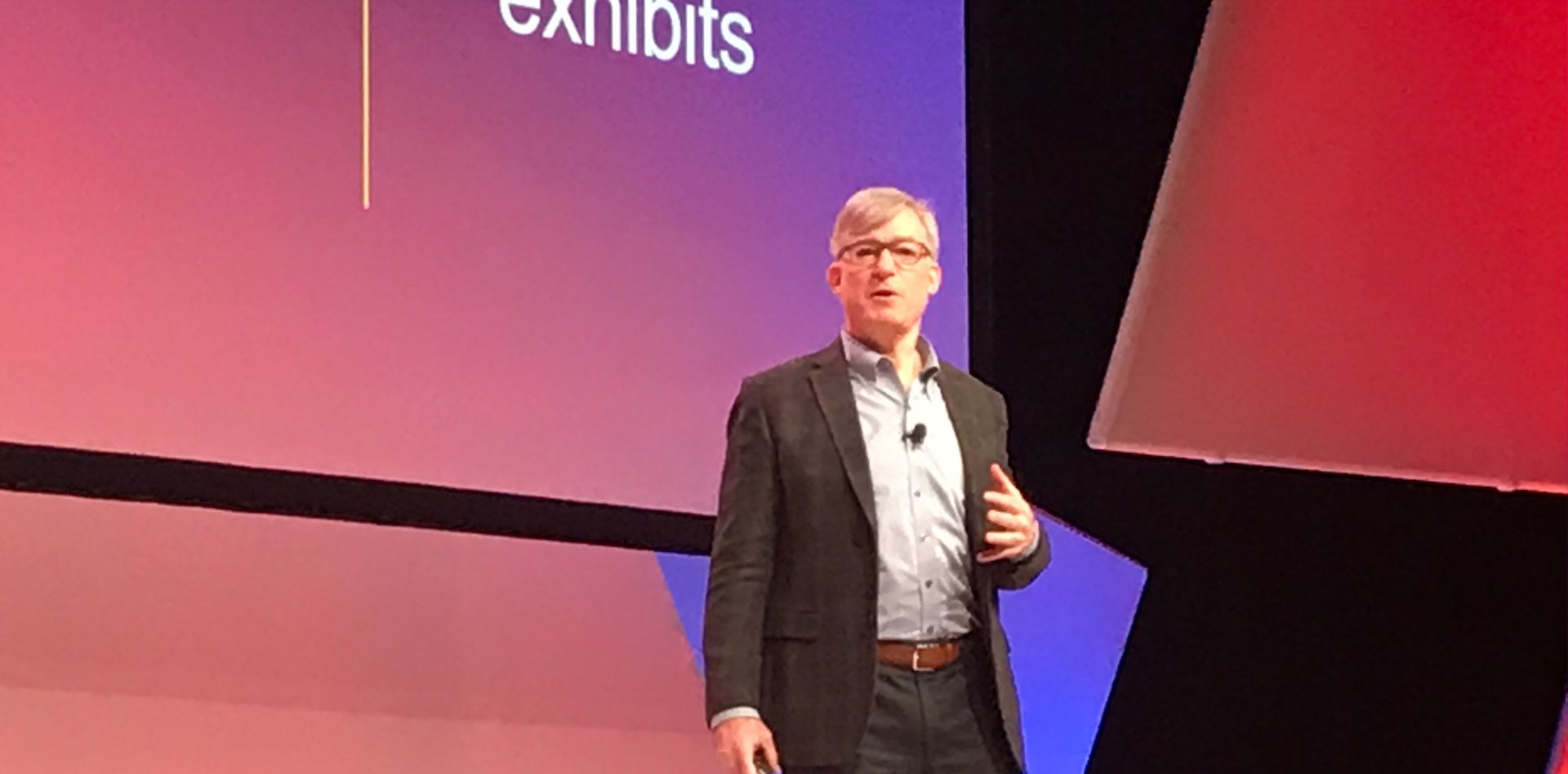 Blake Moret, CEO and chairman at Rockwell Automation, on the Perspectives stage during Rockwell Automation Fair.