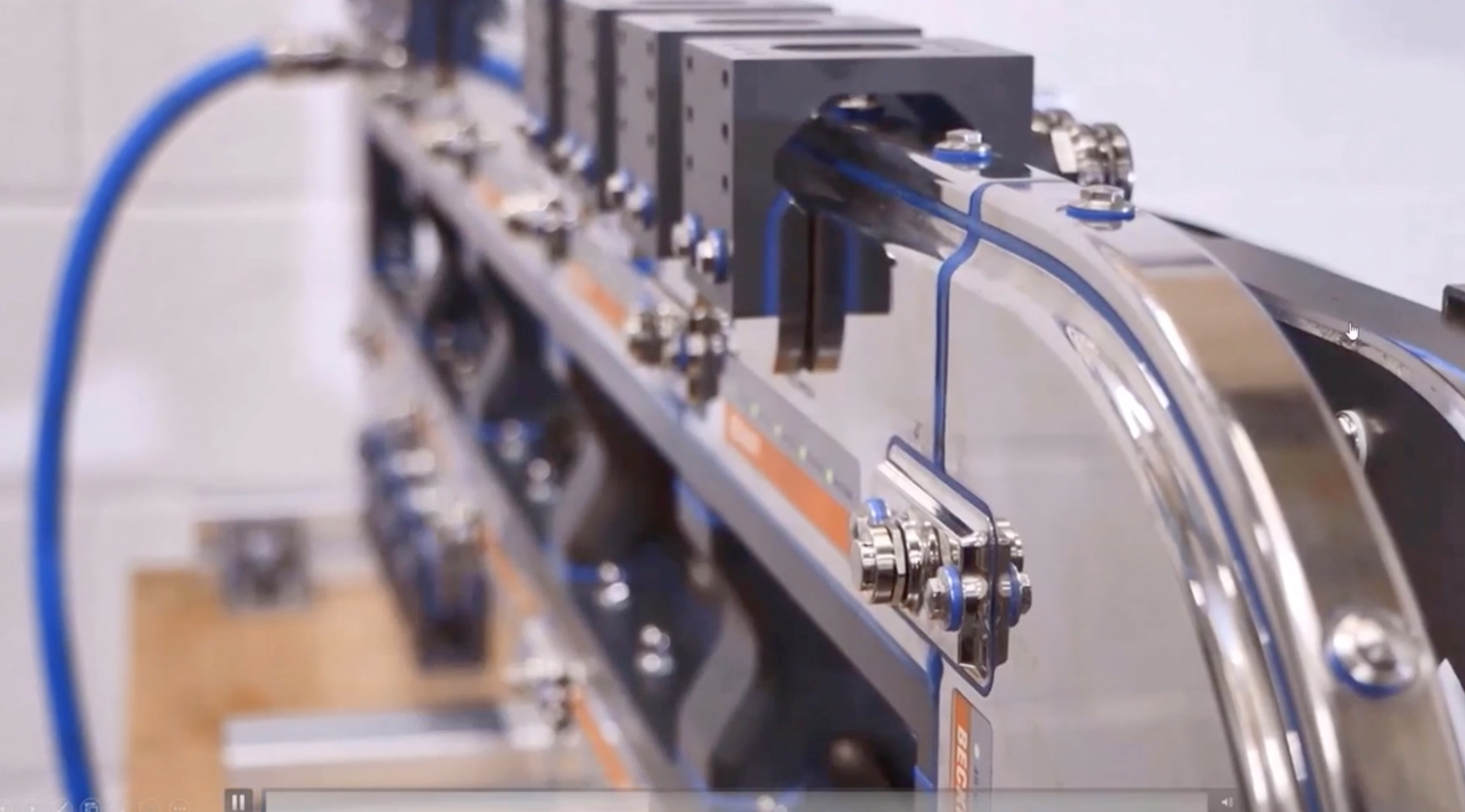 XTS Hygienic is made of FDA-approved, anodized Nituff coated aluminum and features a stainless-steel rail.