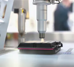 XPlanar eliminates the need to move the plasma jet; instead, a floating planar mover carries the workpiece into position for precise surface treatment. Source: Plasmatreat XPlanar eliminates the need to move the plasma jet; instead, a floating planar mover carries the workpiece into position for precise surface treatment. Source: Plasmatreat