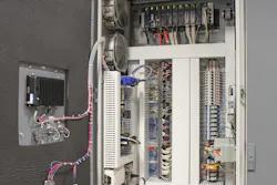 The GT333 control panel consists of a PLC, an HMI, an embedded PC, and an inverter that form an internal network connected to the LAN side of the IP router with a built-in 4-port switch. The GT333 control panel consists of a PLC, an HMI, an embedded PC, and an inverter that form an internal network connected to the LAN side of the IP router with a built-in 4-port switch.