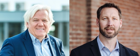 Hans Beckhoff, managing director and founder of Beckhoff Automation (left), and Kevin Barker, president of Beckhoff USA.