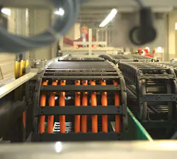 Helukabel tests its drag chain-rated cables in chains of various lengths and acceleration rates for multi-million cycles. Helukabel tests its drag chain-rated cables in chains of various lengths and acceleration rates for multi-million cycles.