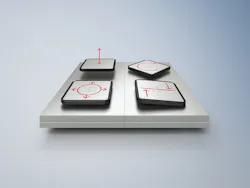 'On the surface of the tile, there are a lot of very flat coils; and that's where the name XPlanar comes from. By generating electromagnetic fields, the coils float and propel the mover above the surface. And then, by varying these electromagnetic fields, we’re able create free 2D motion, which allows for six degrees of freedom, enabling the mover to travel in any direction we want.” — Jeff Johnson, Beckhoff Automation 'On the surface of the tile, there are a lot of very flat coils; and that's where the name XPlanar comes from. By generating electromagnetic fields, the coils float and propel the mover above the surface. And then, by varying these electromagnetic fields, we’re able create free 2D motion, which allows for six degrees of freedom, enabling the mover to travel in any direction we want.” — Jeff Johnson, Beckhoff Automation