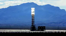 A concentrated solar power station. A concentrated solar power station.