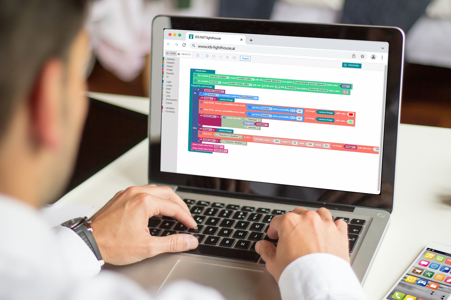 Block-based Editor: Build Vision Apps with predefined blocks