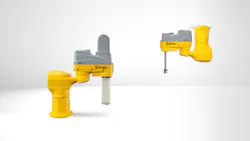 Stäubli’s TS2-40 SCARA robot has a maximum payload of 8.4 kg with a 460 mm reach. Stäubli’s TS2-40 SCARA robot has a maximum payload of 8.4 kg with a 460 mm reach.