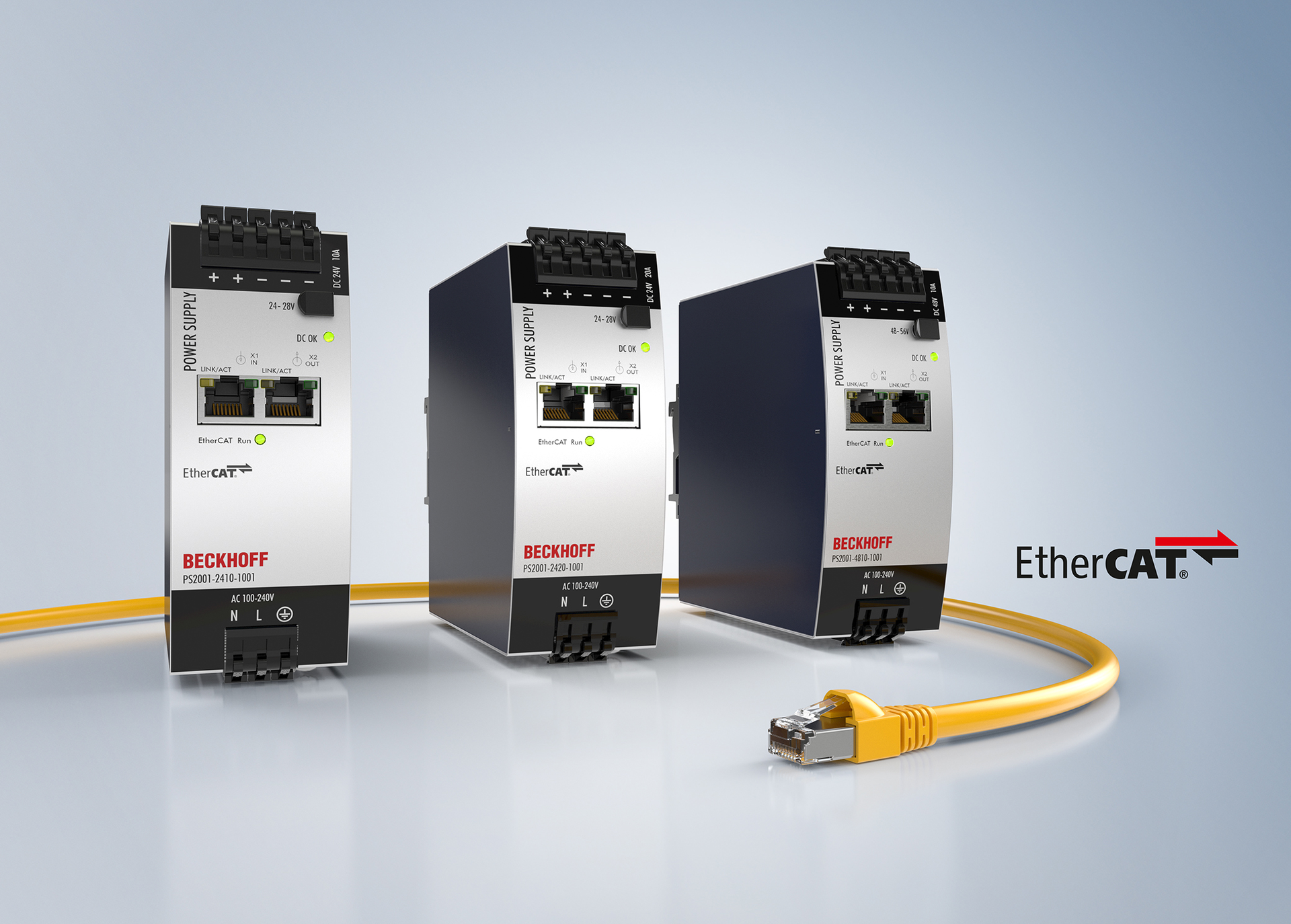 With the new PS2000 series, DIN rail-mountable power supplies with built-in EtherCAT communication are available for the first time.