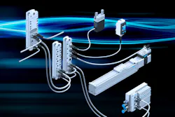 Festo's CPX-AP line of I/O modules connect to a controller via a bus interface to reduce the number of devices requiring IP addresses on the network. Festo's CPX-AP line of I/O modules connect to a controller via a bus interface to reduce the number of devices requiring IP addresses on the network.