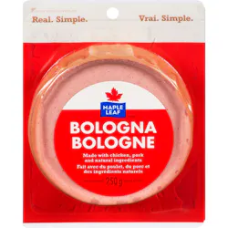 A package of Maple Leaf Foods' bologna. A package of Maple Leaf Foods' bologna.