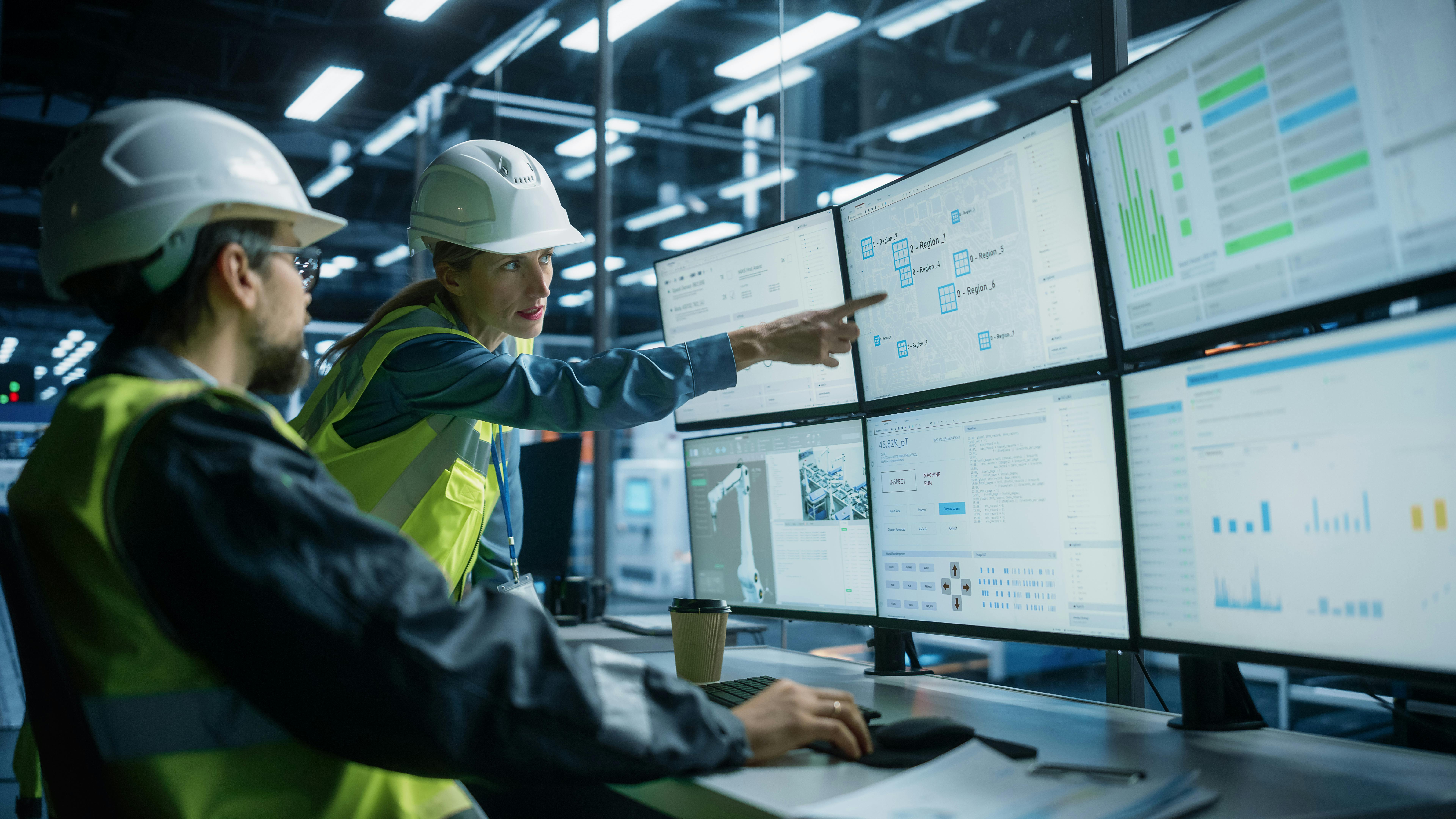 operator and engineer viewing plant operations data