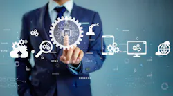 Businessman touching on ai icon to connecting with artificial intelligence machine learning. Businessman touching on ai icon to connecting with artificial intelligence machine learning.