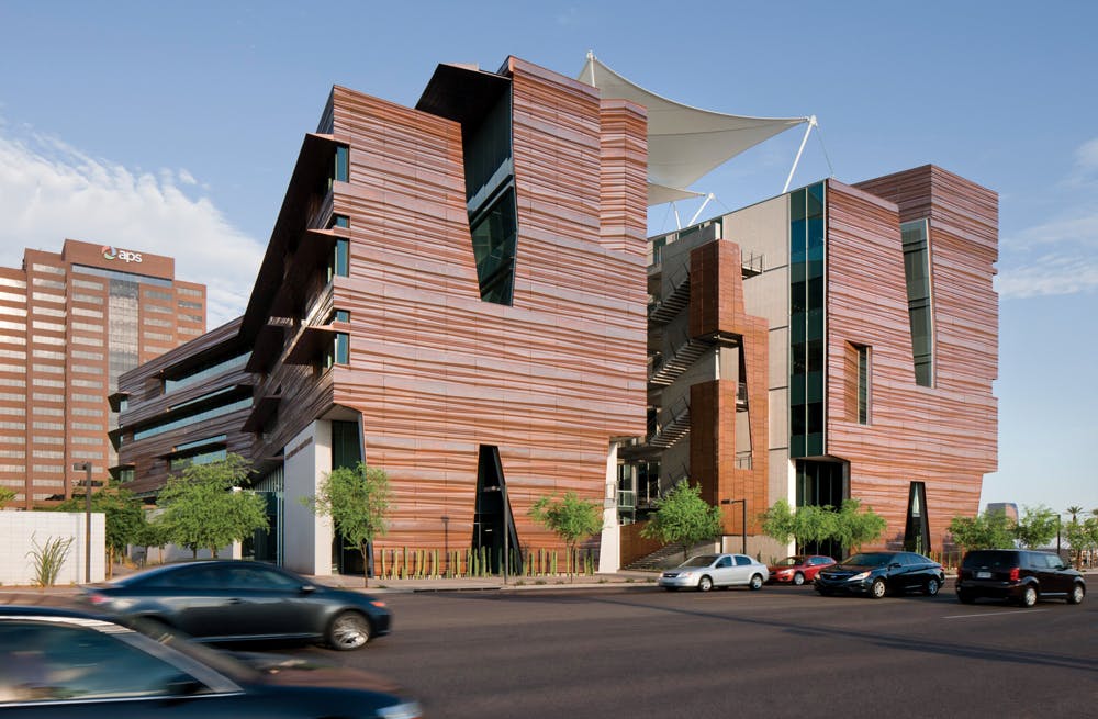Inspired By Arizonas Iconic Canyon Formations, The Health Sciences Education Building At The Phoenix Biomedical Campus Brings Together Health Sciences Education And Research Programs From The University Of Arizona College Of Medicine Phoenix And Northern Arizona University The Building Team Included Co Architects (executive And Design Architect); Ayers Saint Gross (associate Architect); And Dpr Construction And Sundt Construction (joint Gc)