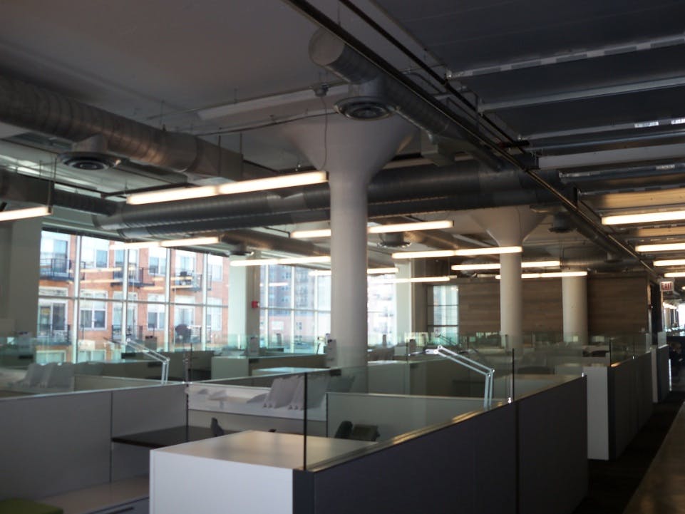 To Test The Effectiveness Of Bim Modeling On The Hillshire Brands Office Project In Chicago, Environmental Systems Design Compared Several Snapshots Of The Revit Model To Post Construction Photos Of The Same Space In Every Case, The Two Were Nearly Identical