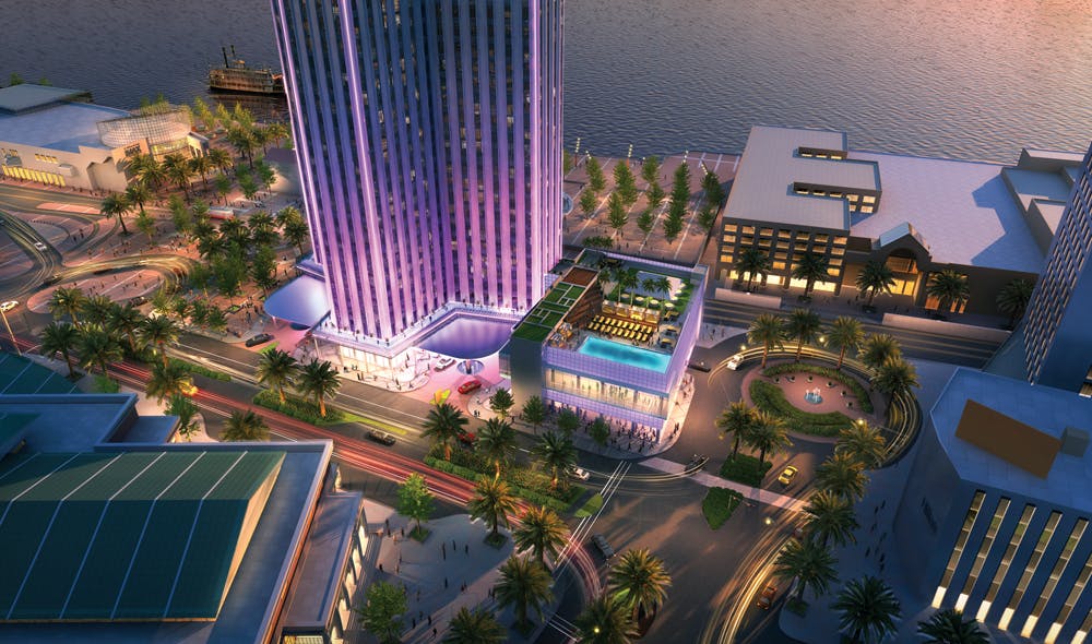 Modernist structures can be viable candidates for adaptive reuse as lodging, such as this W Hotel being planned for the vacant,