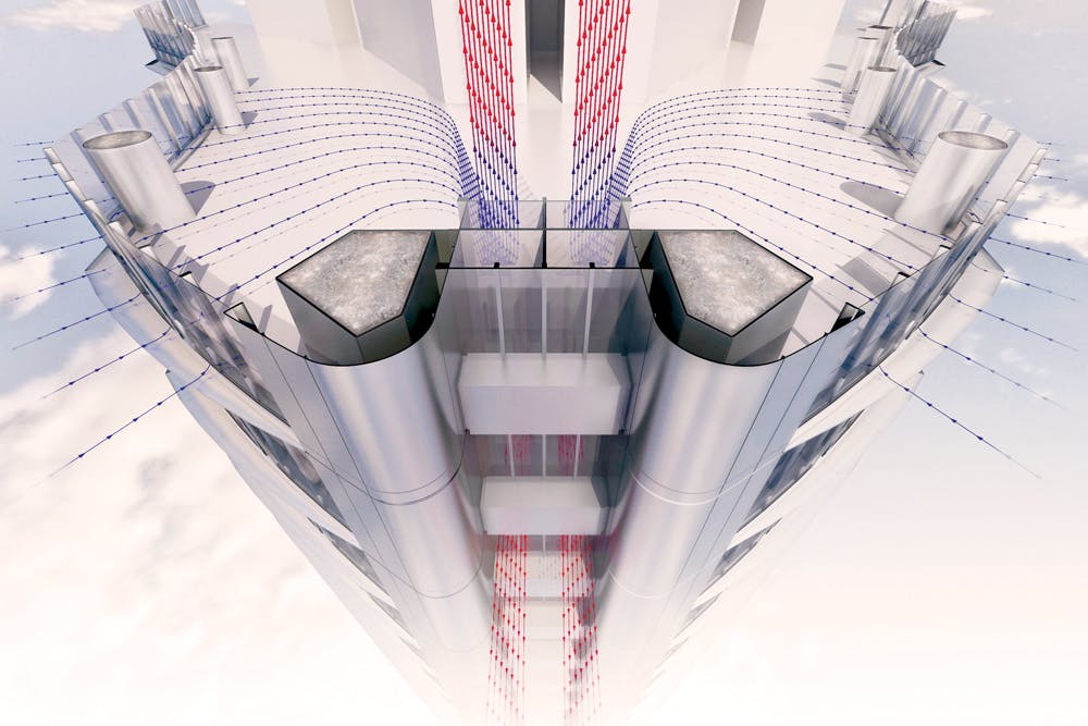 On the Kunming Junfa Dongfeng Square project in Kunming City, China, architects from Skidmore, Owings & Merrill utilized voids n