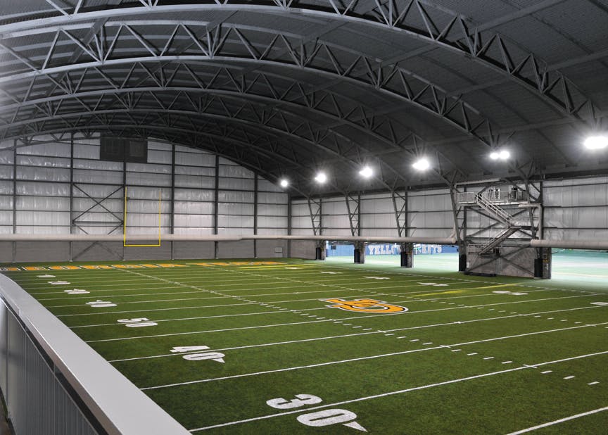 The John and Mary Brock Football Facility at Georgia Tech in Atlanta was designed and constructed in just 40 weeks using a combi