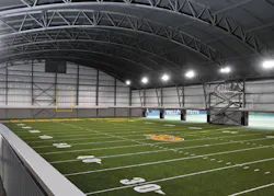 The John and Mary Brock Football Facility at Georgia Tech in Atlanta was designed and constructed in just 40 weeks using a combi The John and Mary Brock Football Facility at Georgia Tech in Atlanta was designed and constructed in just 40 weeks using a combi