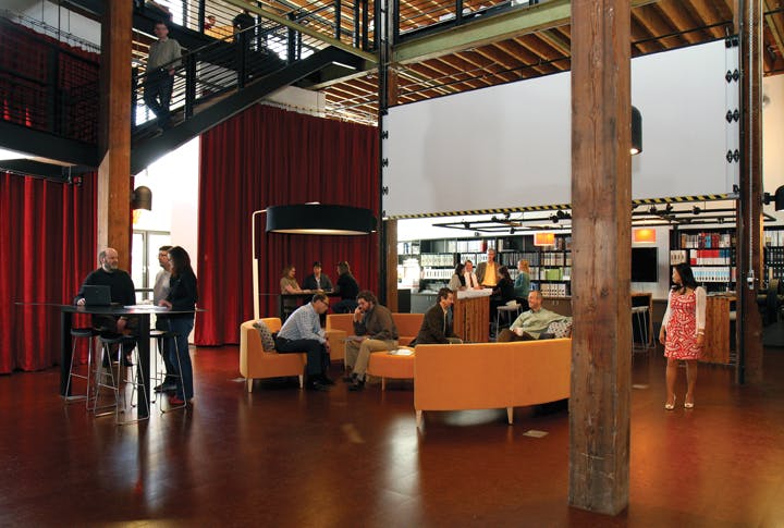 Gallery forum at the Rice Fergus Miller Office & Studio, Bremerton, Wash. The Building Team reached 78% reduction in energy use