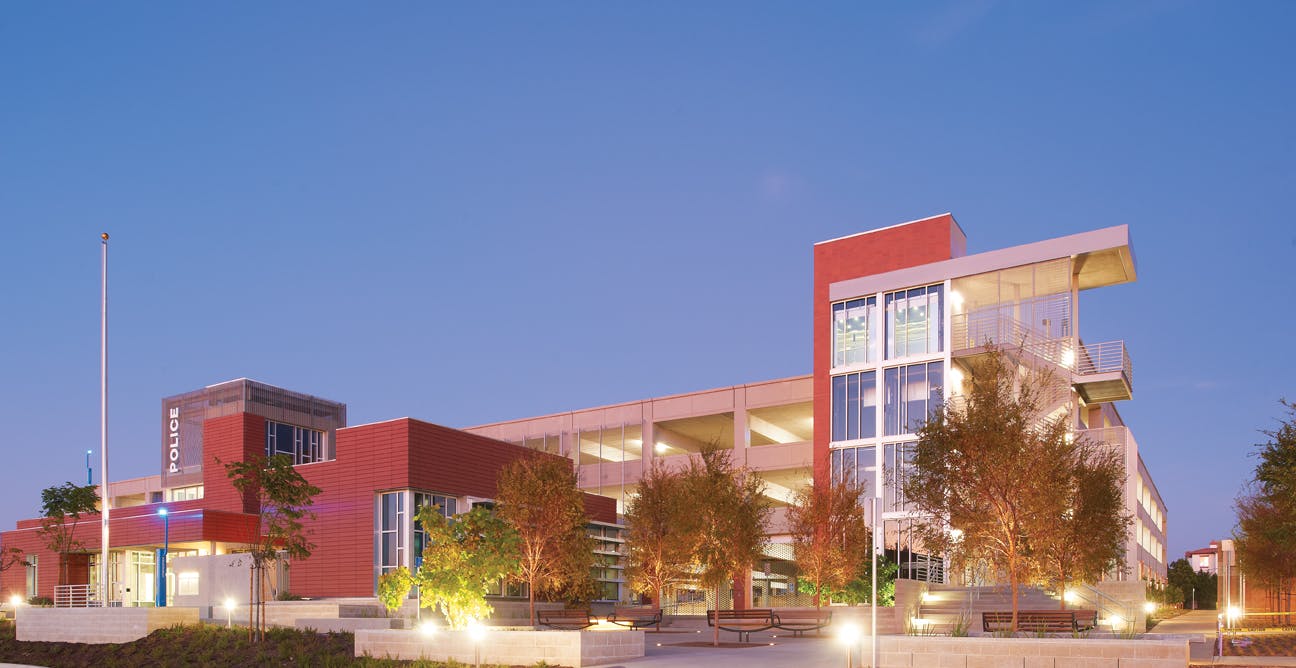 The LEED Platinum, net-zero-ready campus police substation at Miramar College, a unit of the San Diego Community College Distric