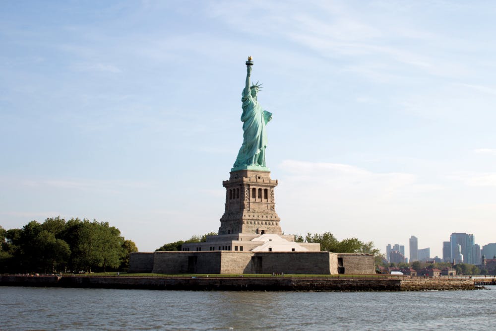 A yearlong renovation effort at Liberty Island involved inserting two staircases and an elevator in the statues pedestal struct