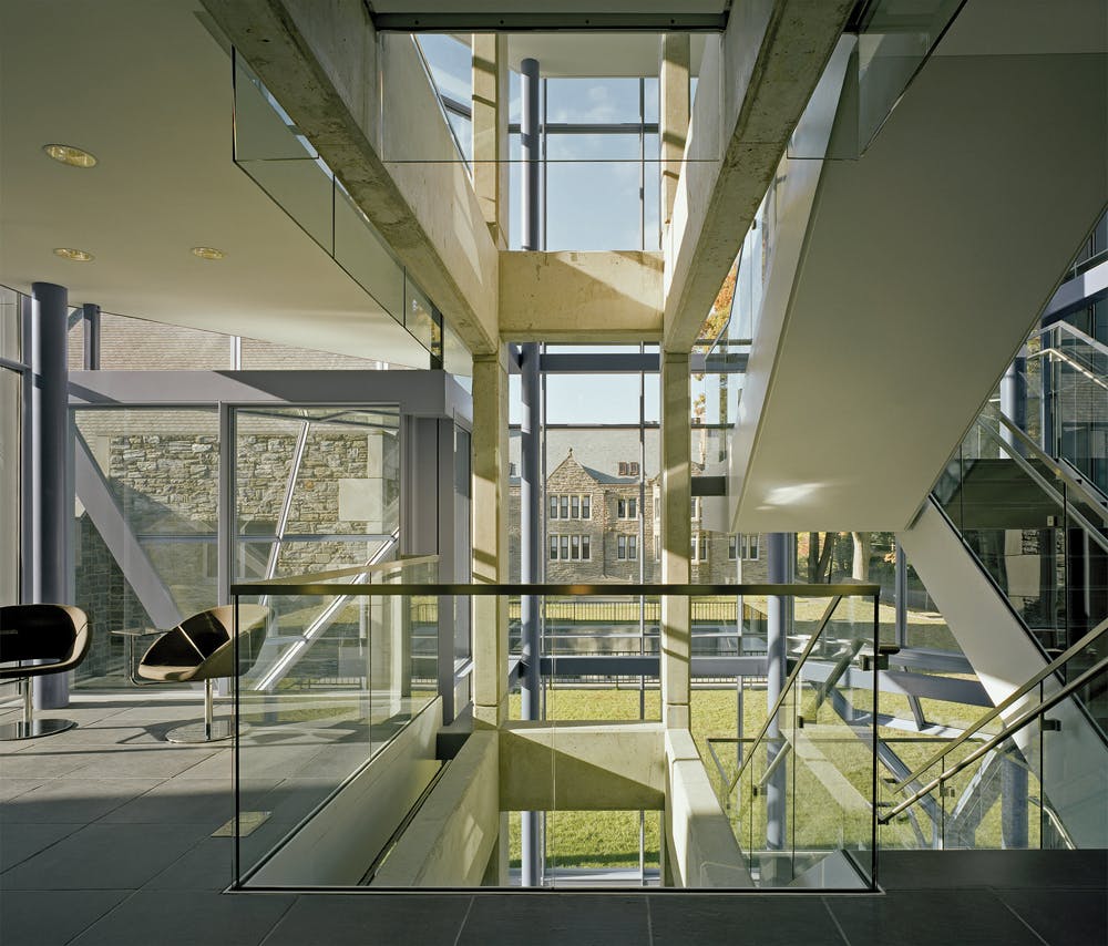 For an 1893 academic building in the Collegiate Gothic style at Bryn Mawr (Pa.) College, architect MGA Partners reworked the ori