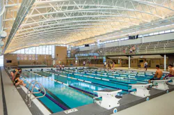 Special features of the new competition pool at Niles North High School include regenerative media filtration and UV treatment s Special features of the new competition pool at Niles North High School include regenerative media filtration and UV treatment s