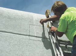 Invasive probes, including test cuts of existing EIFS cladding, can uncover hidden deterioration conditions. A seemingly impervi Invasive probes, including test cuts of existing EIFS cladding, can uncover hidden deterioration conditions. A seemingly impervi
