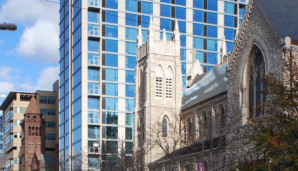 Office building and multifamily tower revitalize Philadelphia cathedral