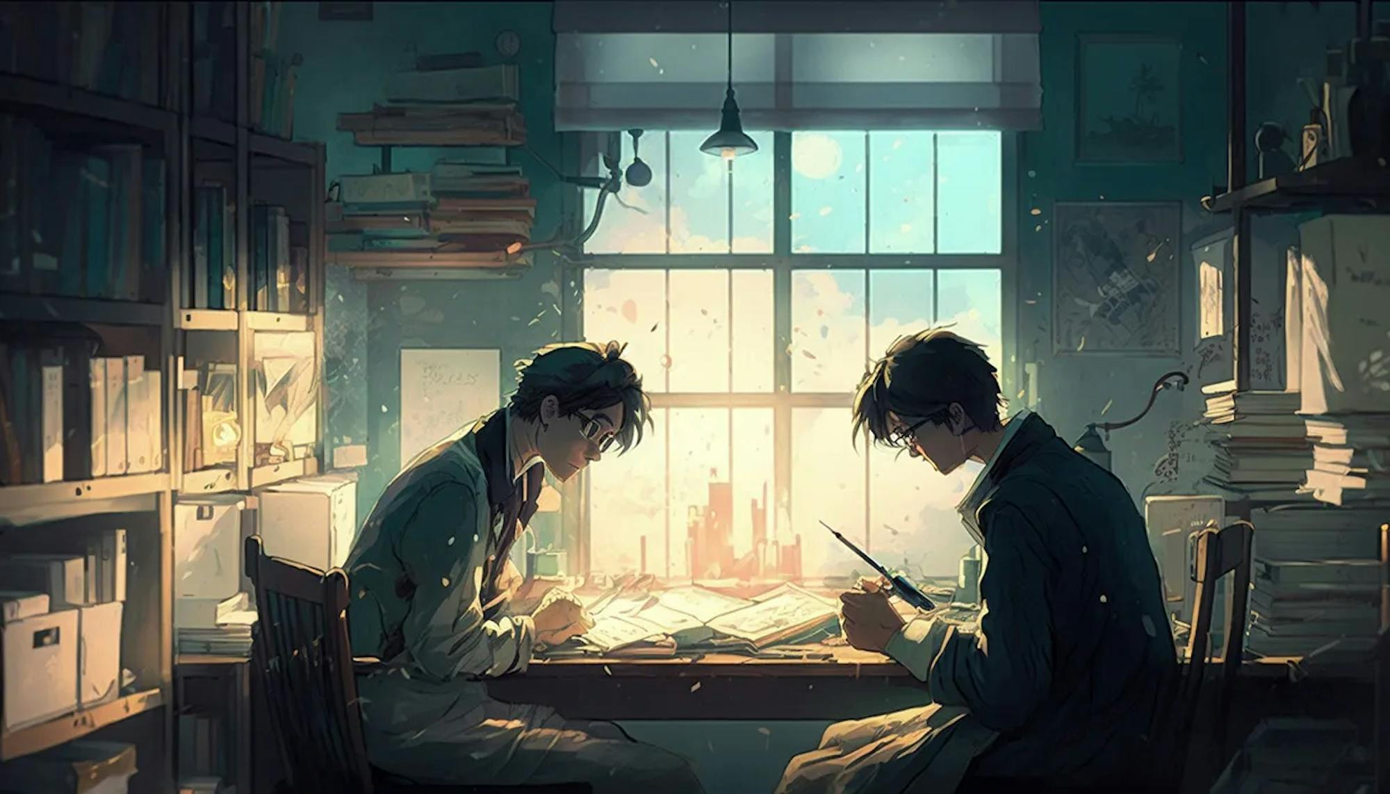 66fb13c91bbf3c7b9d5424e5 Bobandandrewinthelabworkingonthepodcast20copy