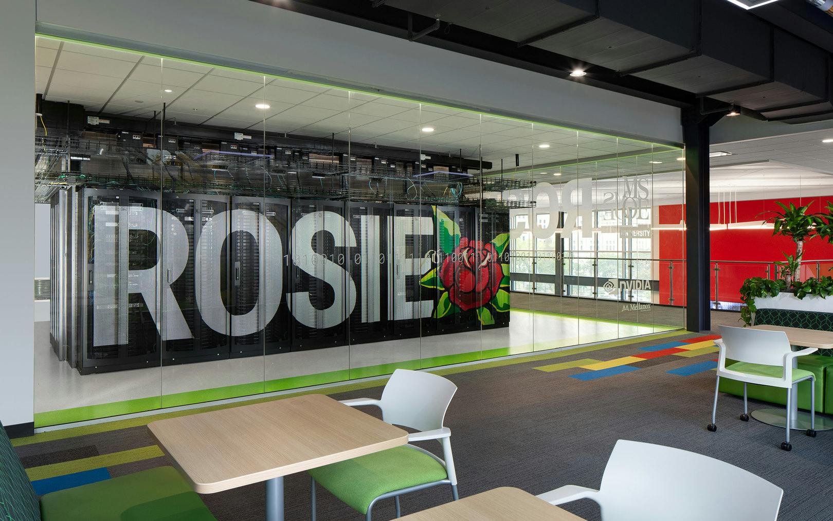 Milwaukee School of Engineering Dwight and Dian Diercks Computational Science Hall&rsquo;s &ldquo;Rosie&rdquo; Supercomputer. Courtesy SmithGroup