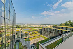 The green roof on the U.S. Coast Guard Headquarters filters rainwater that drains into the nearby Anacostia River The green roof on the U.S. Coast Guard Headquarters filters rainwater that drains into the nearby Anacostia River