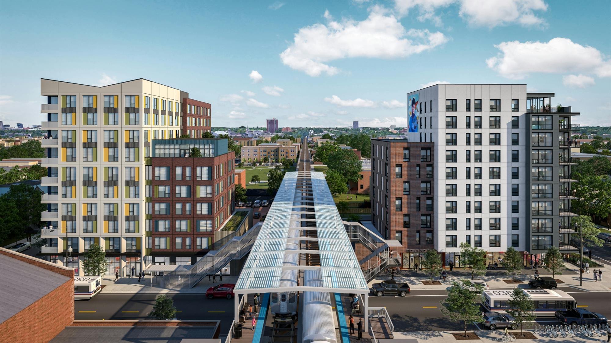 The Phase I And Phase Ii Buildings At 43 Green Bracket The 43rd St Green Line &ldquo;l&rdquo; Station In Chicago&rsquo;s Bronzeville Neighborhood